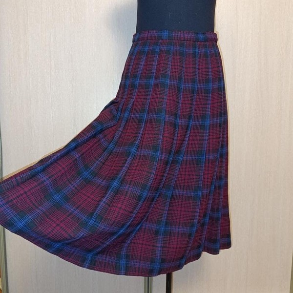 Women American Vintage Skirt Burgundy Wool M