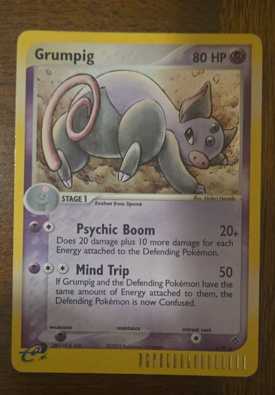 Grumpig 6/97 EX Dragon Holo