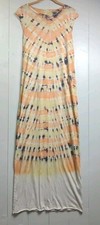 Raquel Allegra Tie Dye Maxi Dress Sz 2 Hippie Coastal Designer Resort Tropical