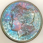 1881 S MORGAN BLUEBERRY RAINBOW. GEM BU+ SEMI PL  NR #64852