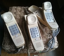 AT T and WESTERN ELECTRIC Push Button Corded Desk Wall Mount Telephones 3xPHONES