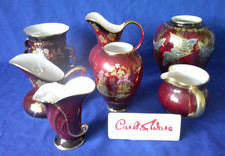 Carlton Ware Rouge Royale  4 Jugs ~ 3 Ginger Jars ~ 1 Vase Missing The Lids Jars