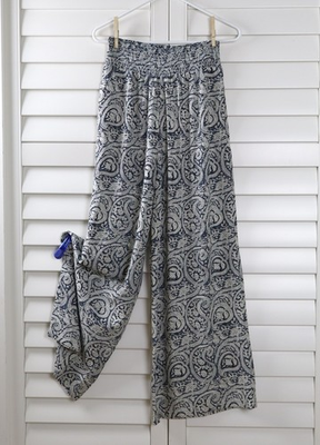 #ad #ad SUNDANCE Catalog NWT Himari Floral Pull On Casual Pants in Navy Size XS $27.99