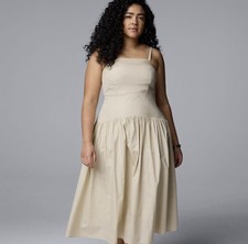 Simply Vera Vera Wang Cream Tiered Maxi Dress Women’s Large L Boho