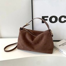 Women  s Shoulder Bag   Soft Suede-Like Crossbody Tote Zipper Handbag Multicolor