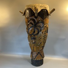 Handgeschnitzte afrikanische Kpanlogo-Stift Trommel &ndash; Ghana, Stammes/ Volkskunst