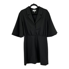 Ganni dress stretch pinstripe shirtdress black size 42 (US 8-10)
