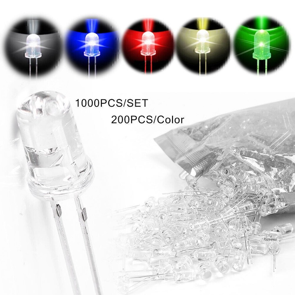 Superbright LED Glühbirne Lampe 20000mcd 1000 PCs 5MM Rot/Grün/Blau ...