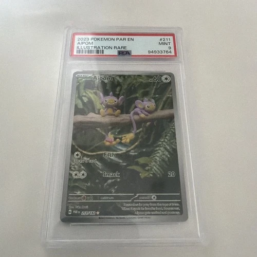 Pokémon TCG Aipom 211/182 Holo Illustration Rare Full Art Paradox Rift PSA 8
