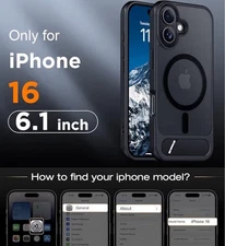 Temdan Magnetic iPhone 16 Case, [Built-in Invisible Kickstand]