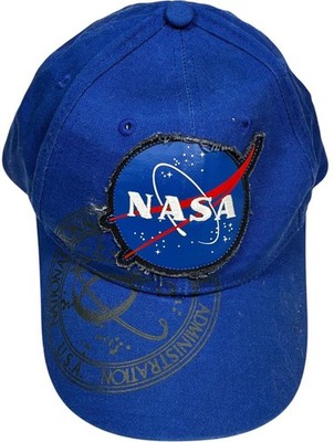 NASA blue hook & loop adjustable hat cap with built-in sunglasses - OSFM
