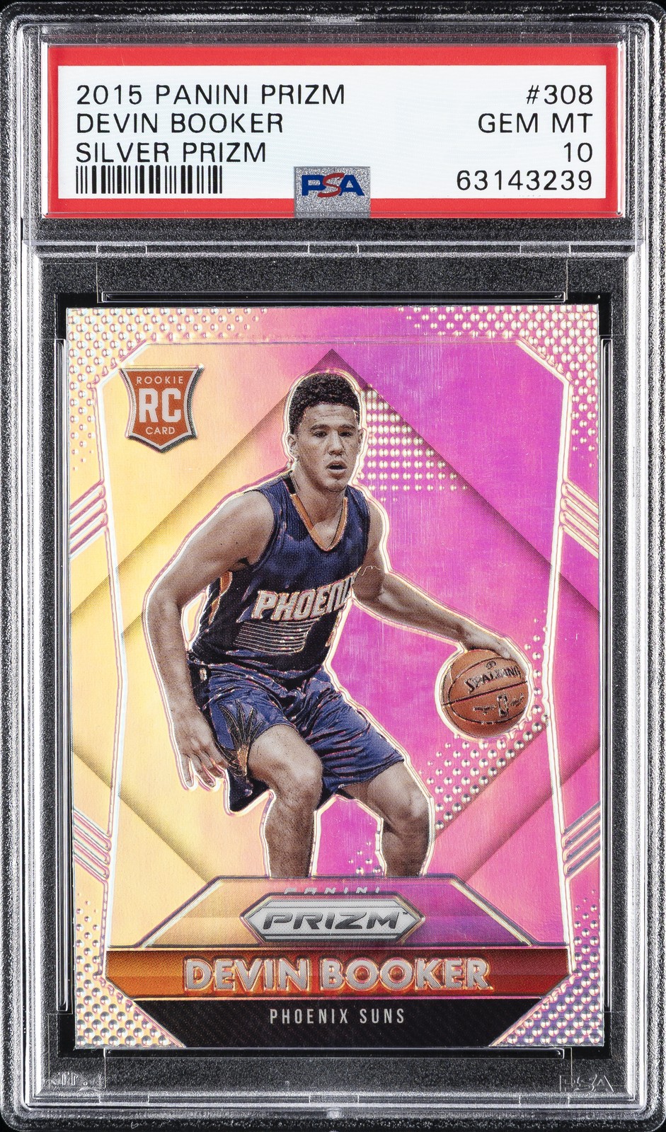2015 PANINI PRIZM SILVER PRIZM #308 DEVIN BOOKER PSA 10