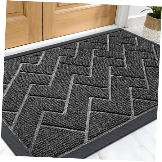 Front Door Mat Indoor Outdoor Entrance, Waterproof All-Season, All-Weather