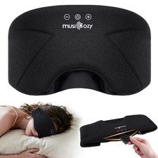 MUSICOZY Bluetooth Sleep Mask Headphones 5.4, Wireless One Size, Dark Black