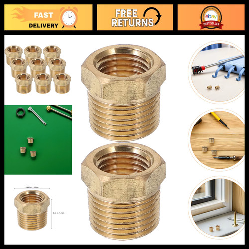 9Pcs Brass NPT Pipe Reducer Hex Bushing Male Female Threaded Fittings Adapter