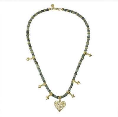 MAYAMAR designer, 18k Emerald Heart Necklace. Nwt  featured in vogue & Elle mag