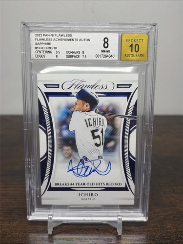 2022 Flawless Ichiro ON-CARD AUTO /10 Sapphire BGS 8 10  Mariners