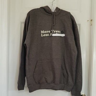 Just Hoods New L Fleece Pullover Hoodie More Trees Less *#@**!# VT Pockets New