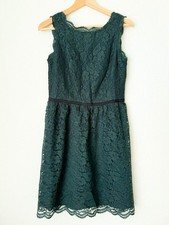 ann taylor loft forest green scallop lace dress NWT