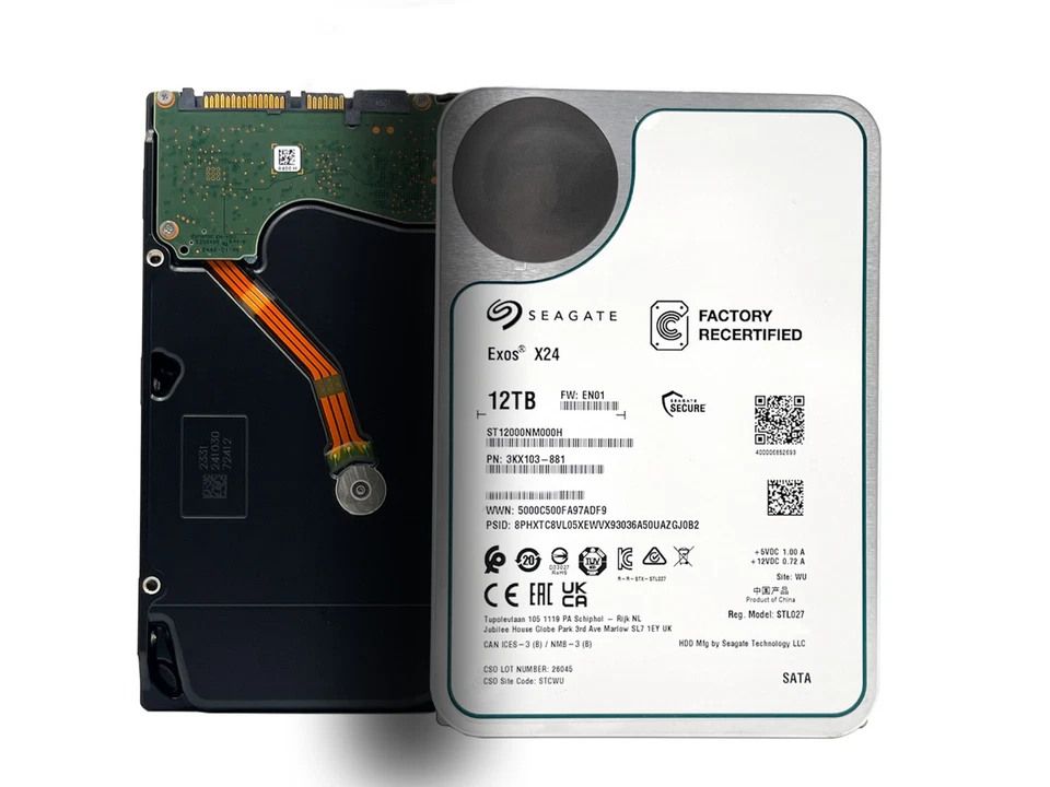 Seagate Exos X24 ST12000NM000H 7200RPM 3,5" SATA 6,0Gb/s Enterprise Festplatte