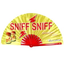 Sniff Sniff Bamboo Folding Clack Hand Fan for Raves, Festivals, LGBT Pride Fan