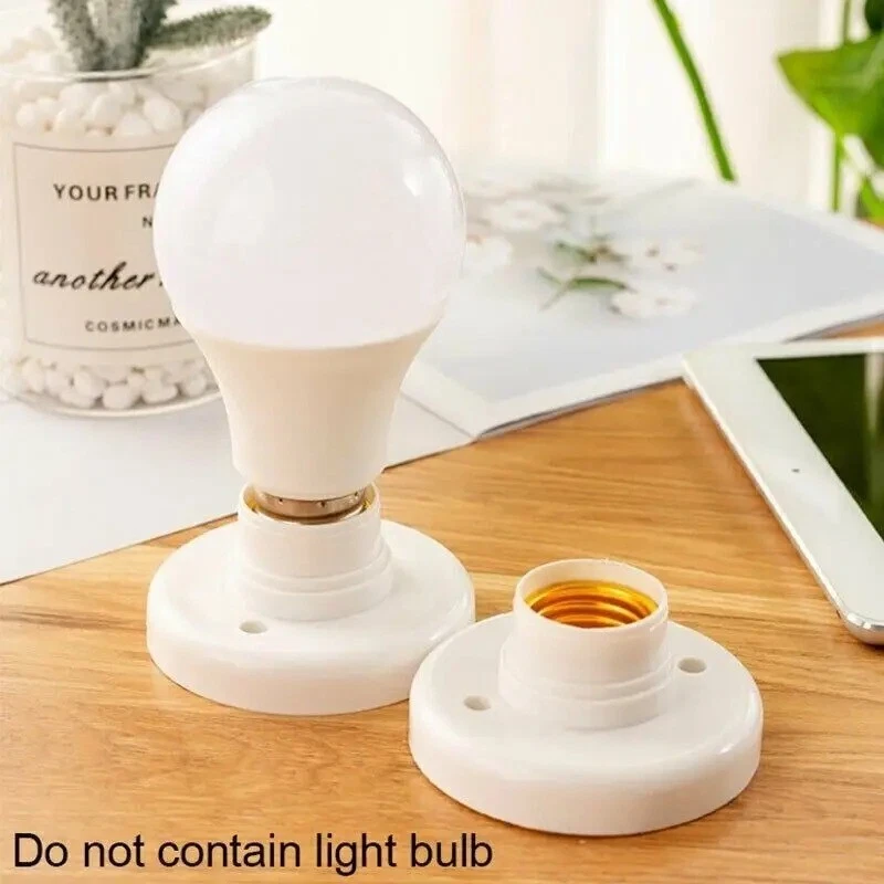 Soporte de bombilla de tornillo E27 blanco con base de lámpara de enchufe de luz de techo 6A iluminación para el hogar