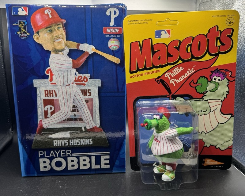 FOCO Rhys Hoskins & Phillie Phanatic MLB.com Exclusive Bobblehead Figure 2019