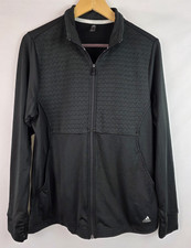 Adidas Golf Women's Jacket Size Large Black Long Sleeve Full Zip Thumb Holes