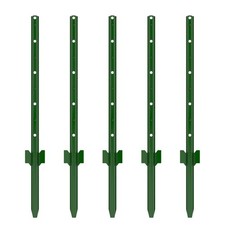 Fence Posts 5 Feet, Pack of 5, 3-4-5-6-7Ft Heavy Duty Garden Metal Steel Fenc...