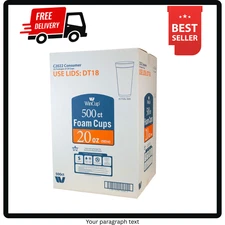 WinCup Foam Drink Cups, White 20OZ. 500CT .