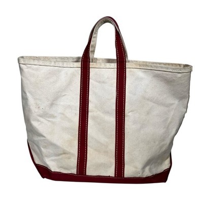 L.L.BEAN BOAT AND TOTE（80'S/NATURAL×RED） Vintage 80s L.L. Bean Boat And Tote Bag Red And Off White Extra