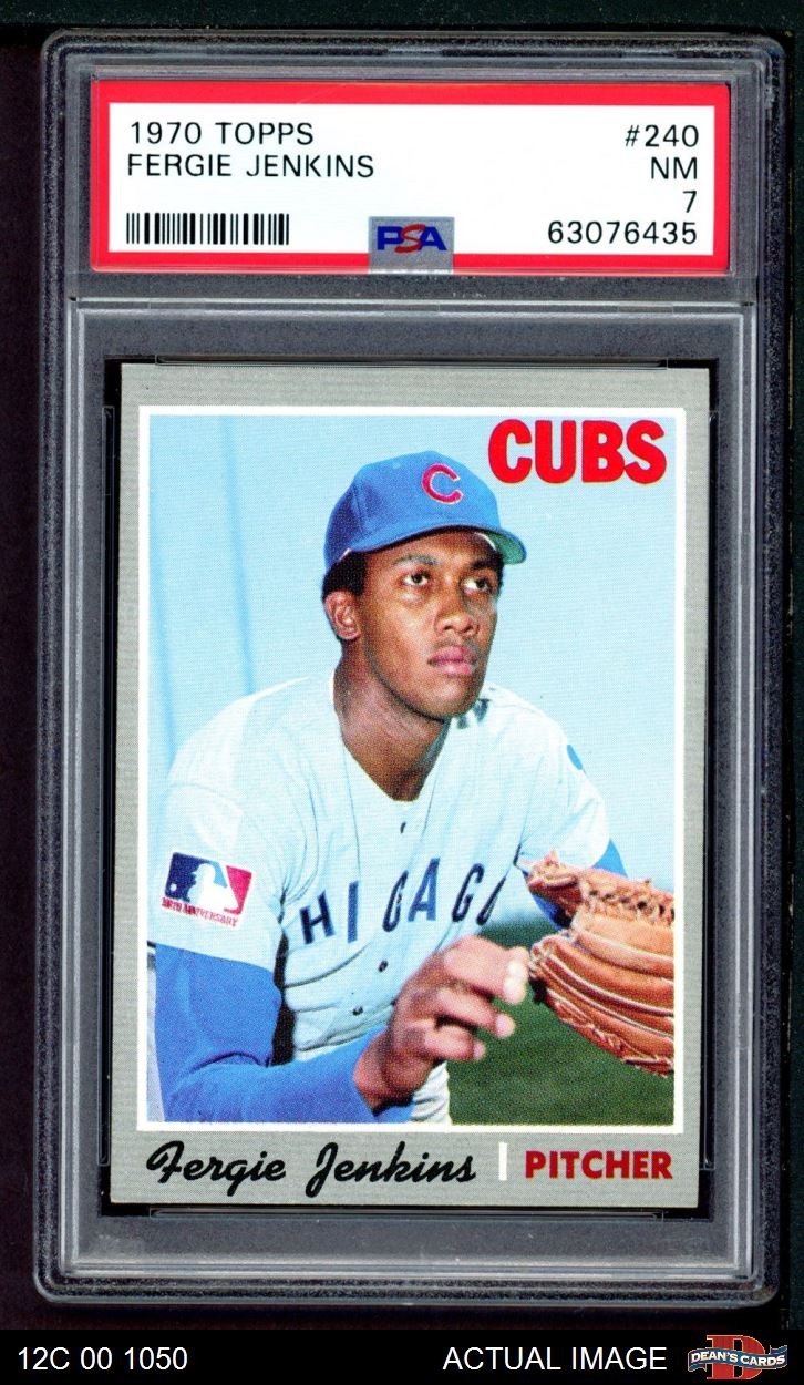 1970 Topps #240 Fergie Jenkins Cubs HOF PSA 7 - NM