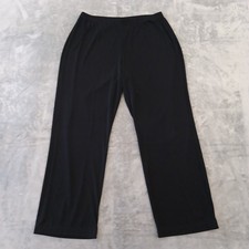 Chico's Easy Wear Ankle Pants Womens Size 3 Short Black Pull On 34x27.5