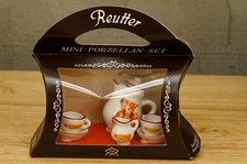 Vintage Reutter Mini Porzellan China Steiff Knopf Teddy Bear Tea Set 1092