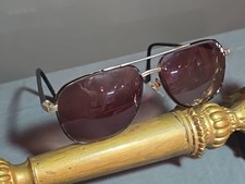 Boulevard Boutique 3104 Gold Black Aviator Glasses Frames Vintage 56-18-140