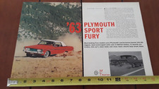 1963 Plymouth Sport Fury Original 1963 Article 1963 Plymouth Sport Fury Original 1963 Article