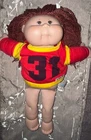 Cabbage Patch Kids Baby Doll Red Curly Hair Red Yellow Outfit Cloth Body