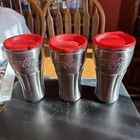 COCA-COLA COKE STAINLESS VINTAGE THERMO SERV DRINKING TRAVEL MUG INSULATED X3