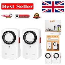 Eco-Friendly 2-Pack Programmable Light Timer Plug Socket for Home Security