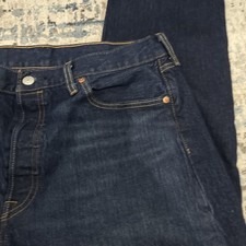 Levis Mens 501 Original Fit Denim Jeans Straight Leg Button Fly Cotton 34/29