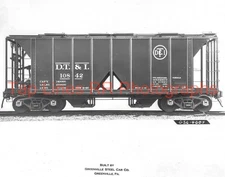 Detroit Toledo & Ironton 10842 Cover Hopper Side View Greenville NEW 8x10 PHOTO