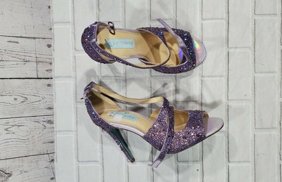 blue by betsey johnson sage rhinestone jeweled satin dress sandal