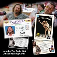 Rare Big Lebowski Gift Cards Set - ID Card & Gutterballs Bowling Card
