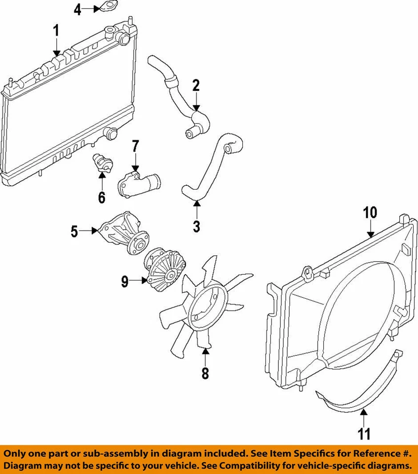 Hoja de ventilador de radiador para Nissan Pathfider 96-01 Frontier 98-04 Xterra 00-04 3,3 L Foto 2 de 2