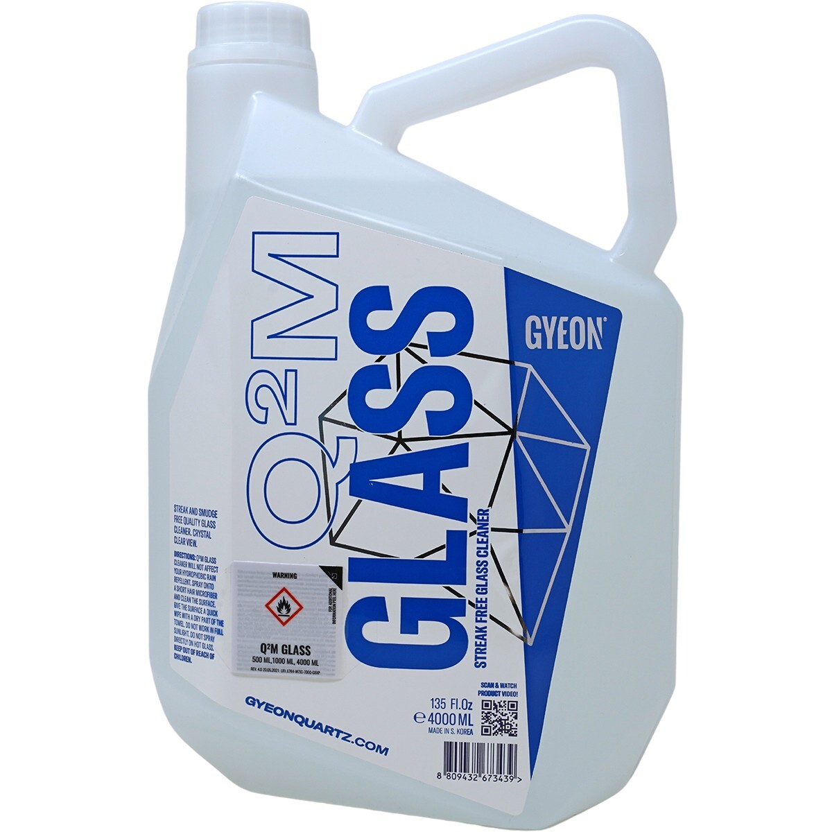 Gyeon Q2M Glass - Powerful Glass Cleaner for Crystal Clear Vision - 4000ml