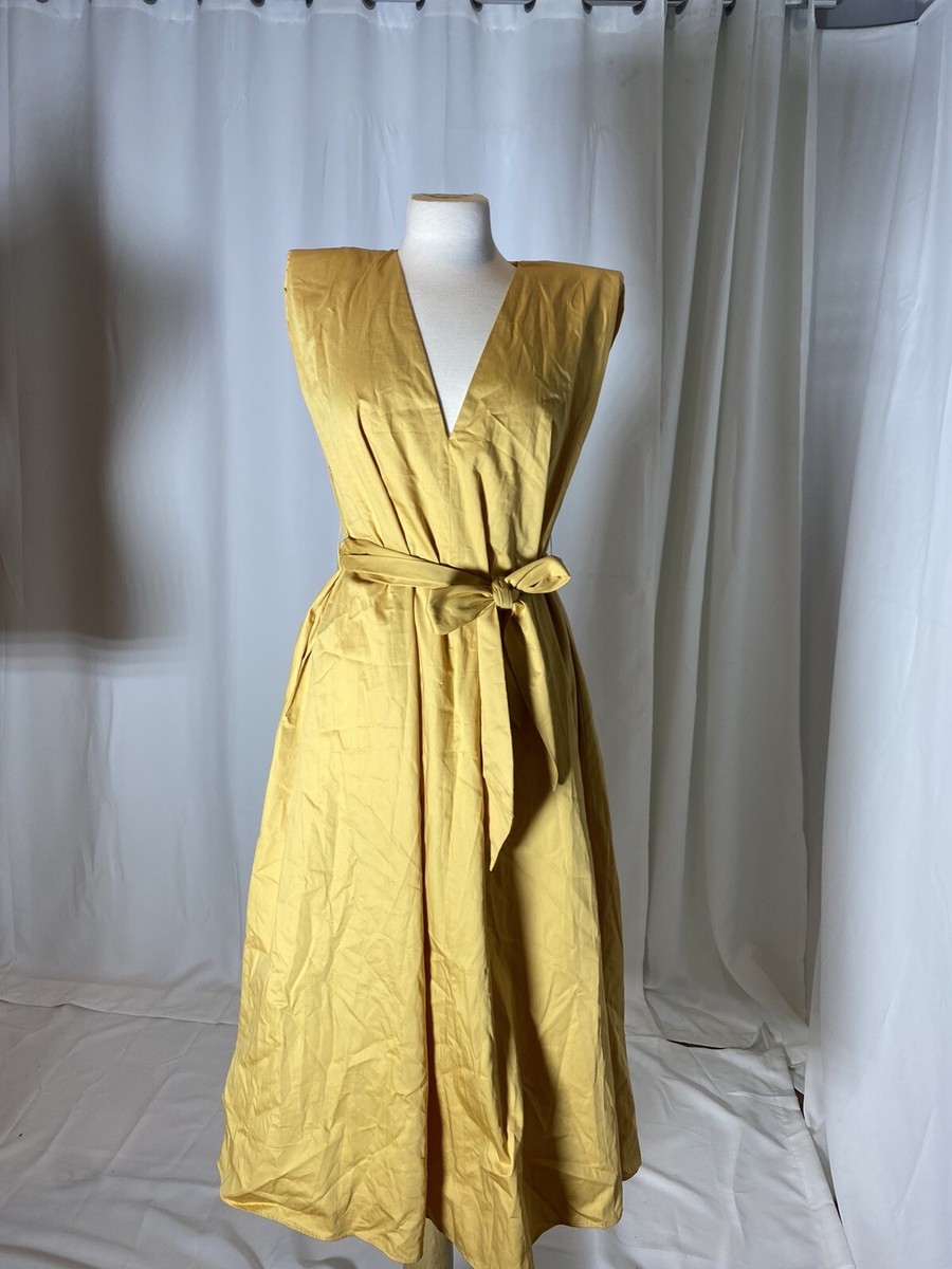 yellow midi dress zara Vibrant Yellow Midi Dress by ZARA