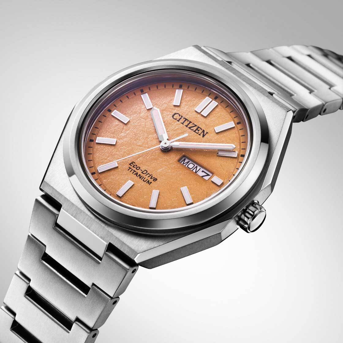 Citizen AW0130-85Z Eco-Drive Super Titanium Sapphire Orange Dial