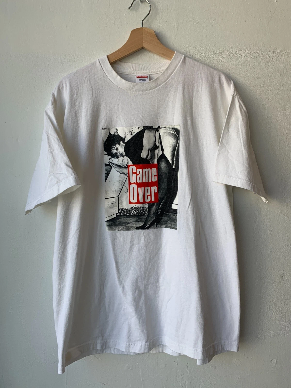 T shirt Supreme Game Over 2009 taille XL blanc
