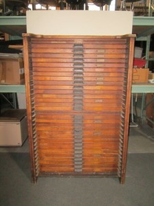 Vintage Antique Hamilton Printers Type 30 Drawer Oak Wood Flat File Cabinet Ebay