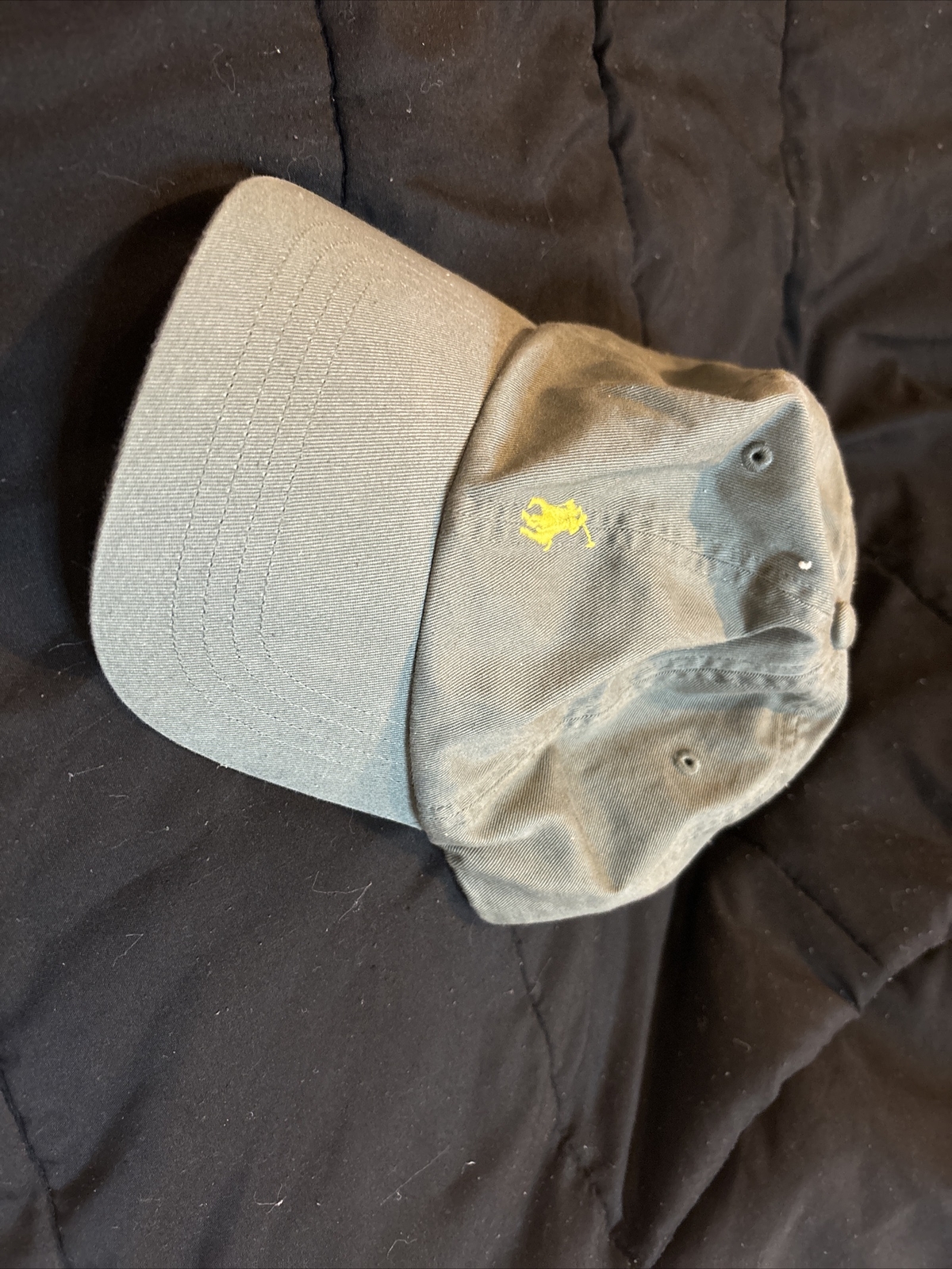 POLO Ralph Lauren cappello grigio pony berretto da baseball cinese cinturino regolabile in ottime condizioni